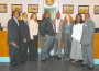 Miami-Dade Court Judges Peter Adrian, Judge Fred Seraphin, Judge Victoria Del Pino, Mayor Joseph L. Kelley, Judge Rodney Smith, Judge Abby Cynamon, Commissioner Rose Tydus, General Magistrate Karl Brown at the City of Opa-locka Town Hall Meeting, Wednesday, July 21, 2010 at Historic City Hall, 777 Sharazad Boulevard, Opa-locka, FL 33054.