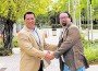 Mayor Steven Bateman (left) and Ernesto Perez, CEO of Dade Medical College