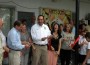Mayor Steven C. Bateman, Education Committee Chair Councilman Elvis Maldonado,and principals of the Atala Montessori School at the school's ribbon cutting.