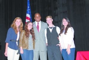 Candidate for U.S. Senate Kendrick Meek with questioners Ale