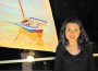 Ava Salazar is pictured with one of the sails
