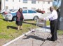 Mayor “Lady” Myra L. Taylor working Public Works Director Fritz Armand to repair City sidewalks.