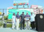 L to r: Commissioner Jeanette Gatto, Vice Mayor Lewis J. Thaler, Chief Fred Maas, Mayor Norman S. Edelcup, Commissioner Isaac Aelion
