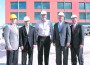 Pictured at the UM Life Science & Technology Park are (l-r) Joe Natoli, UM’s chief financial officer; Miller School of Medicine dean Pascal J. Goldschmidt, MD; former Florida Gov. Jeb Bush; James R. Berens, president of Wexford Science & Technology, and Michael Katz, president of MAMCO, the university’s real estate arm.