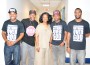 Commissioner Rose Tydus posses with the talented members of the rap group N.O.G. (Nothing Over God) Movement, at the Special Black History Month Edition of “Lunch & Learn: Cinema Saturda y s ” in the Opa-locka Municipal Complex,.