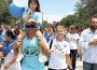 Kaely Camacho’s mother, Angela Camacho (center right), is pictured among family and friends during the walk.
