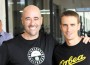 Pinecrest Fitness Owner Mike Estevez (left) and Olympic Triathlon
hopeful
Manuel Huerta with
fellow athlete Michael Nunez
in the background.