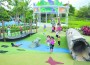 Recreational area features new “wet” and “dry” playgrounds for kids to enjoy.