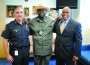 (L to R) Opa-locka Police Deputy Chief Antonio Sanchez and Commissioner Timothy Holmes attended the swearing-in of the new Manager, Kelvin L. Baker, Sr., for the City of Opa-locka.