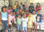(Back, left to right) site coordinator Laurie Kahn and director of development Isabelle Pike with the Summer Shade youth program class.