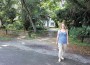 Neighborhood historian Jill Kramer outside the Milledge Property.