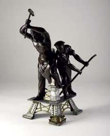Arthur Waagen La Gloire Du Fer [The Glory of Iron], c. 1889 Paris. Bronze, tin, brass. The Wolfsonian Florida International University, Miami Beach, FL, The Mitchell Wolfson, Jr. Collection