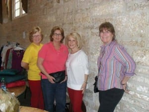 Ladies from CGWC volunteering time at Charity Rummage Sale (l tor):MaryAnn Etkin, Susie Tilson, Vicki McGroarty and Martha Carter.