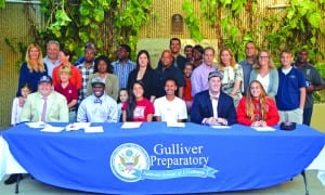 Six Gulliver senior athletes sign college letters of intent