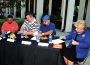 Judging the Design Your Own Big One Contest are (l-r) Alex Pena from Steve’s Pizza, Sef Gonzalez (The Burger
Beast), Bob Quesada and Palmetto Bay Mayor Shelley Stanzcyk.