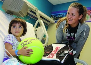 Tennis player Victoria Azarenka visits Baptist Children’s Hospital