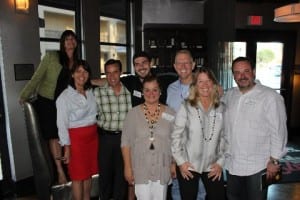 The 2013 Board of Directors is announced last year at Shula’s 347. From left to right: Mary Scott Russell of Chamber South, Amy Livergood Donner, Oliver Von Gundlach, Ivan Mladenovic, Mercy Garcia, Hans Huseby, Karla Cooper and Francesco Balli