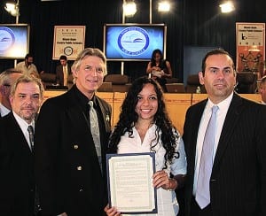 SAS student recognized at school board meeting