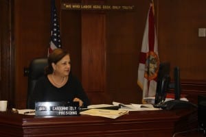 Judge Gisela Cardonne Ely presides over defamation lawsuit against Mayor Philip Stoddard filed by former Chief of Police Orlando Martinez de Castro. 