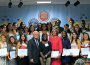 Miami-Dade County students honored are pictured at the Burger King Headquarters in Miami. They are joined by Miami Dade College Wolfson Campus president Madeline Pumariega and Early Childhood Initiative president David Lawrence Jr.