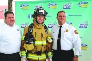 NASCAR driver learns skills it takes to be a firefighter