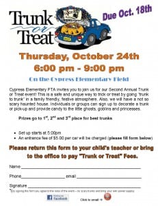 trunk or treat flyer english 2013