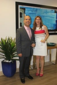 Dr. Sandino Gonzalez and wife and business partner Dr. Gilly Perez receive guests at the opening reception of GP Health on Sunset Drive.