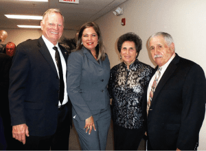 Pictured (l-r) are Mayor Edward P. MacDougall; Alina Philipp, PIO for Caribbean Blvd. Roadway Improvements Project; Rhoda Sochin and Vice Mayor Ernest N. Sochin.