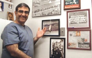 Memorabilia, historic clips cover doctor’s office walls