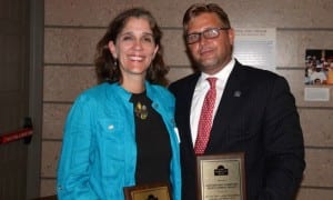 Lourdes Solera of MC Harry Associates and Pieter Bockweg, executive director of the Miami Omni CRA