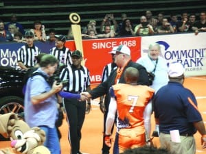 Chamber president makes coin toss for Inferno’s first home game