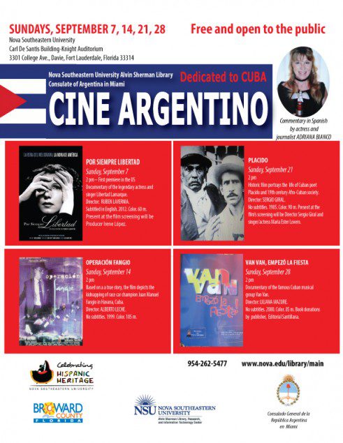 NSU’s Alvin Sherman Library presents: Cine Argentino – Dedicated to Cuba