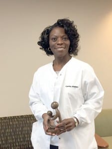 Coral Gables Hospital honors DAISY Award winner Cynthia Robinson. RN